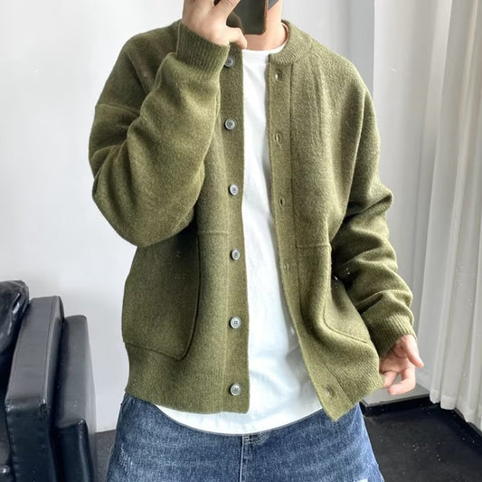 Cardigan en tricot confortable pour hommes avec fermeture à pression et poches latérales Chic und Stil