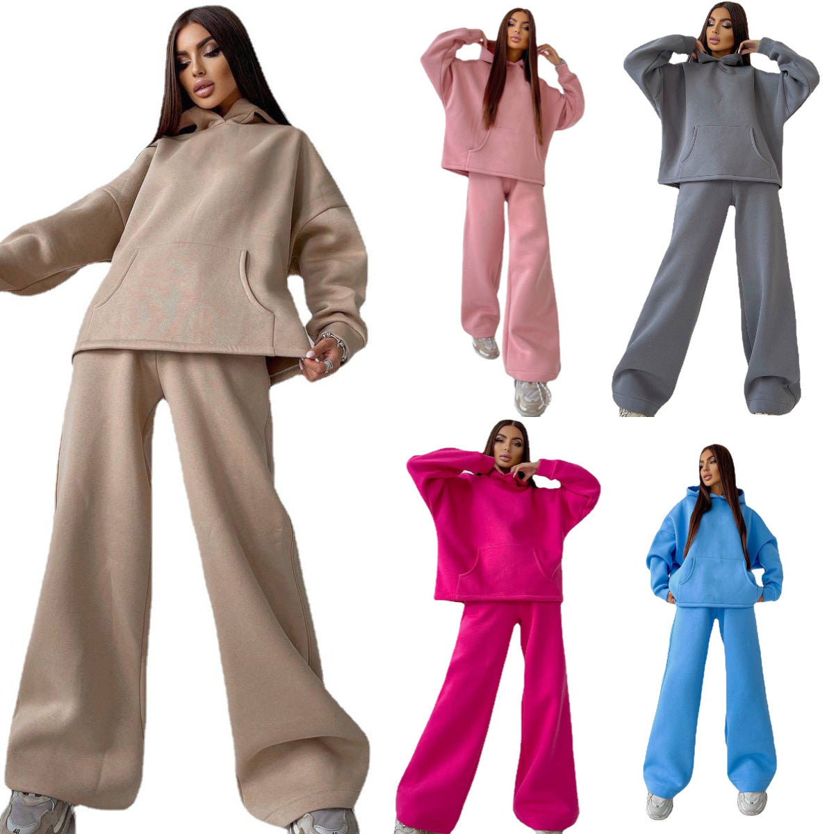 Oversized comfortable hoodie set and loose jogger pants Chic und Stil