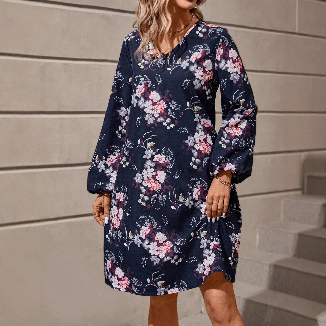 Robe chemise femme avec design floral et manches volumineuses Chic und Stil