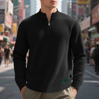 Pull tendance pour hommes avec fermeture éclair pratique et design structuré Chic und Stil