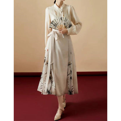Jupe maxi A-line élégante pour femme avec imprimé artistique Chic und Stil