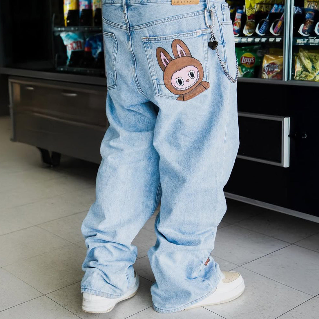 Dames jeans décontractés avec motif animal unique Chic und Stil