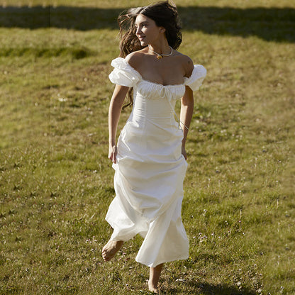 Robe maxi élégante avec des manches bouffantes pour dames Chic und Stil