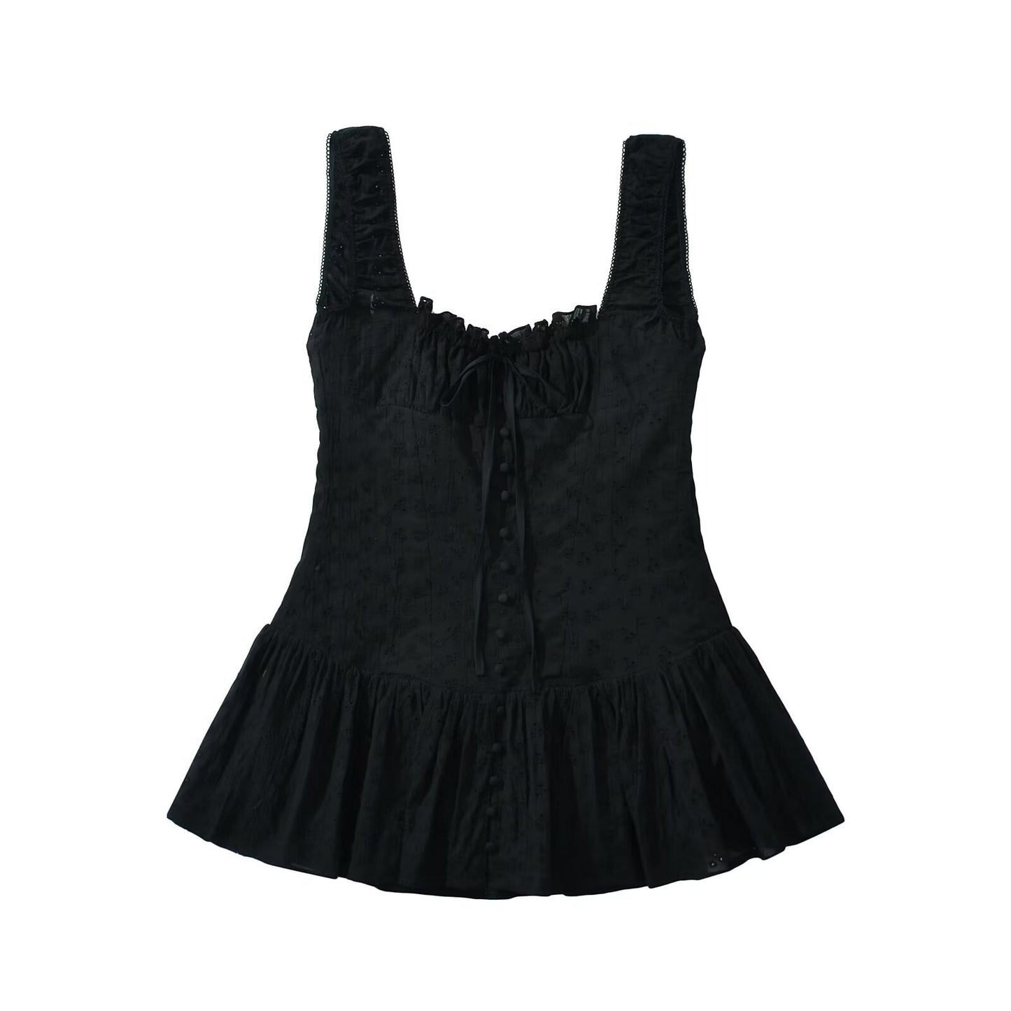Chemisier décontracté à volants pour femmes avec de délicates broderies Chic und Stil