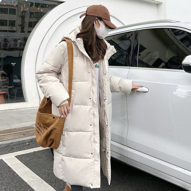 Dames élégante long parka avec capuche pratique et rembourrage chaud Chic und Stil