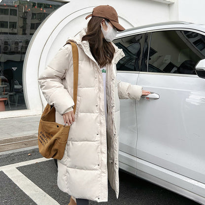 Dames élégante long parka avec capuche pratique et rembourrage chaud Chic und Stil