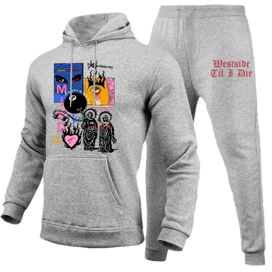 Chic and Style women's urban hoodie set and jogger pants with creative graphic design