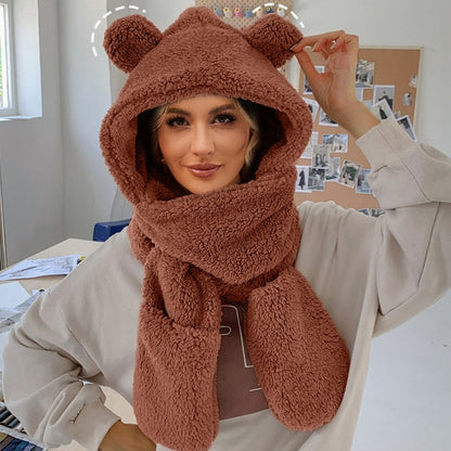 Dames Bonnet Douillet avec Écharpe Chic und Stil