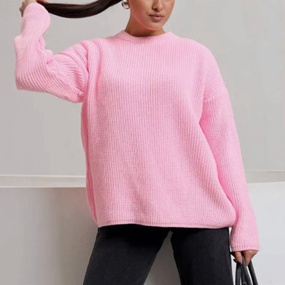 Femmes pull en gros tricot décontracté avec des manches larges et une coupe moderne Chic und Stil