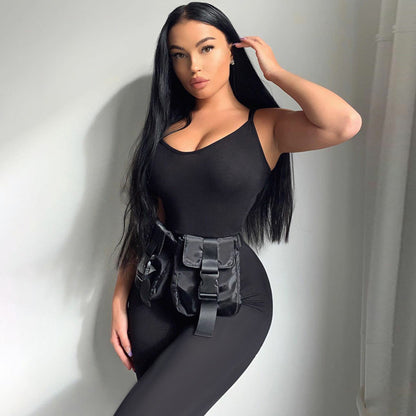 Combinaison Bodycon pour femmes avec des bretelles spaghetti réglables Chic und Stil