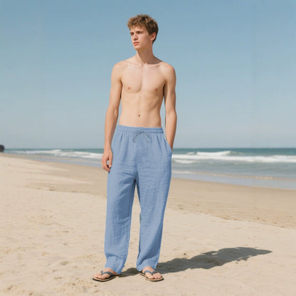 Casual pants for men with elastic waistband and practical pockets Chic and Style