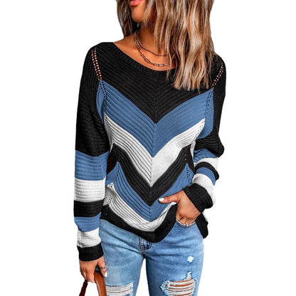 Pull pour femmes et tricot décontracté avec motif en zigzag et coupe aérienne Chic und Stil