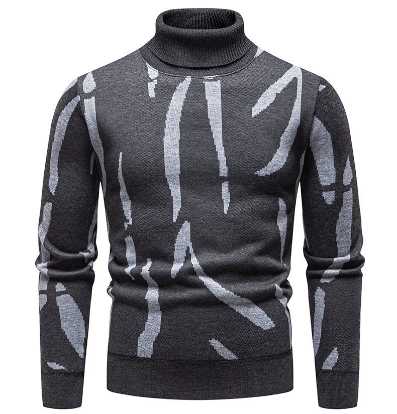 Pull roulé tendance pour hommes avec motif accrocheur Chic und Stil
