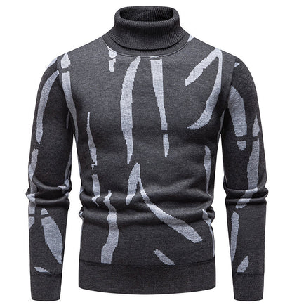 Pull roulé tendance pour hommes avec motif accrocheur Chic und Stil