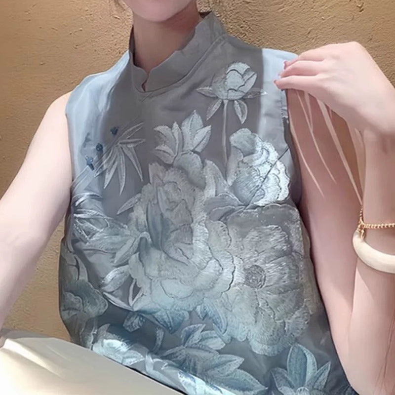 Blouse en soie brodée pour femmes Chic und Stil