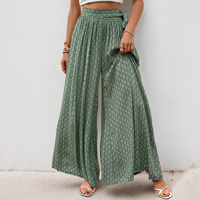 Chic and Style wide-leg boho printed pants for women