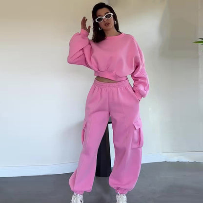 Chic and Style casual sweatshirt and wide leg pants set for women