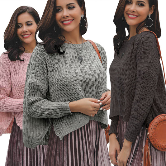 Pull femme en grosse maille tricoté avec coupe décontractée et design structuré Chic und Stil