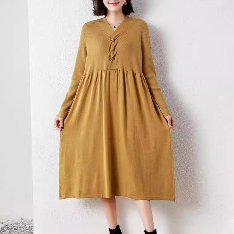 Robe pour femmes à manches longues et look moderne enroulé Chic und Stil