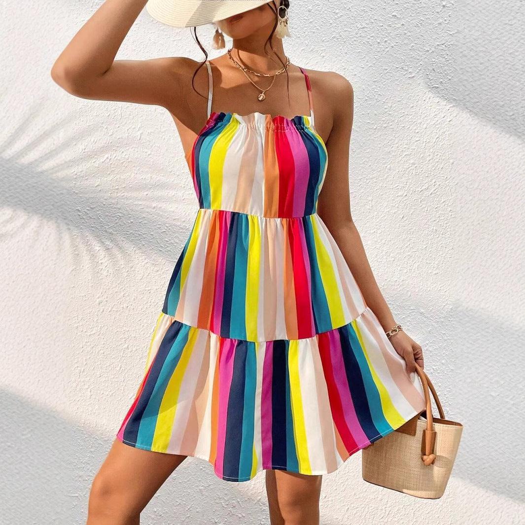 Femmes Robe à Bretelles Animaux Chic und Stil