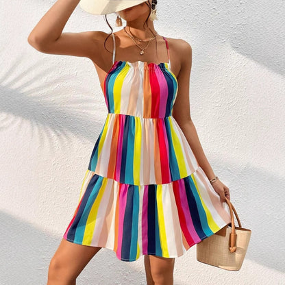 Femmes Robe à Bretelles Animaux Chic und Stil