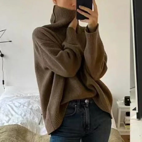 Pull à col roulé oversize pour femme avec structure côtelée Chic und Stil