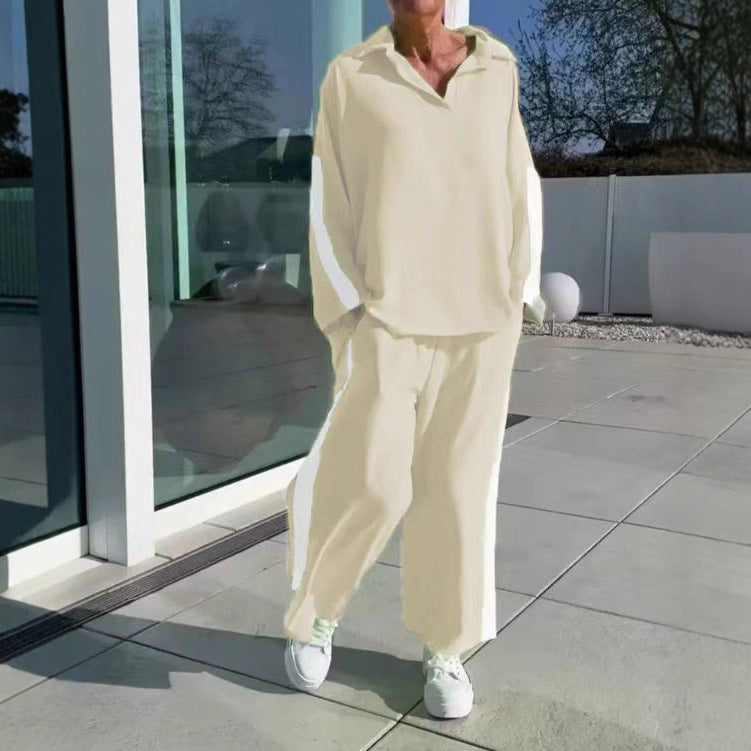 Casual leisure set for ladies with shirt and wide pants Chic and Style