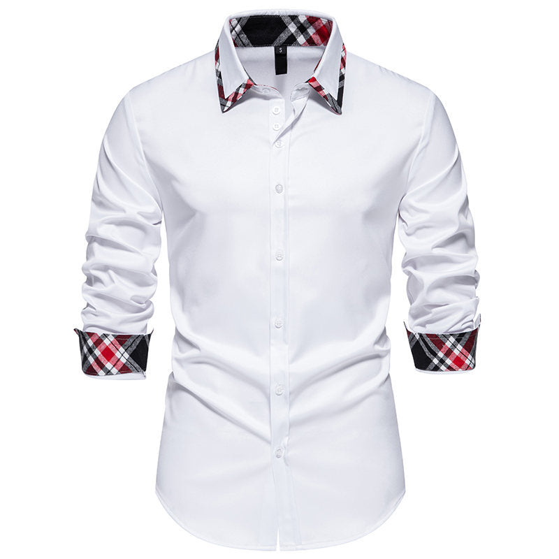 Chemise pour hommes avec col contrastant et coupe moderne Chic und Stil