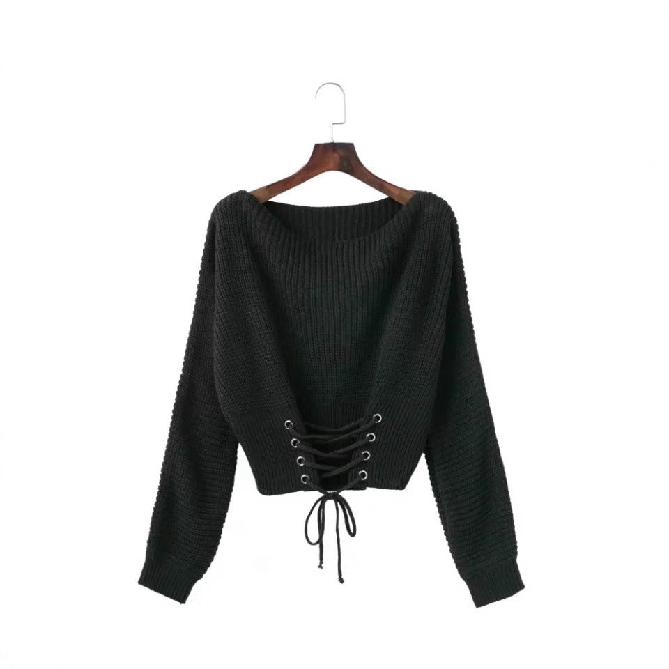Pull en tricot tendance pour femmes avec un détail au dos profond et une coupe décontractée Chic und Stil