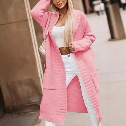 Dames Grosse Maille Cardigan avec design ouvert et manches longues Chic und Stil