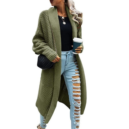 Dames Grand cardigan en tricot à ouverture frontale et manches longues Chic und Stil