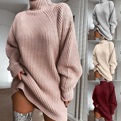 Pull en grosse maille pour femmes avec col haut Chic und Stil
