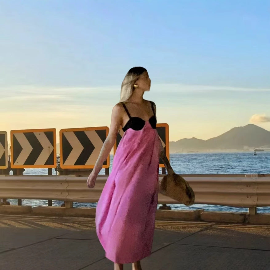 Robe maxi pour femmes avec un haut moulant et une jupe fluide Chic und Stil