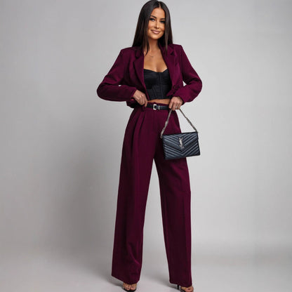 Soft jacket for women with wide pants Chic and Style