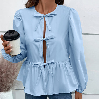Chemisier femmes avec motif léopard et détails volants Chic und Stil