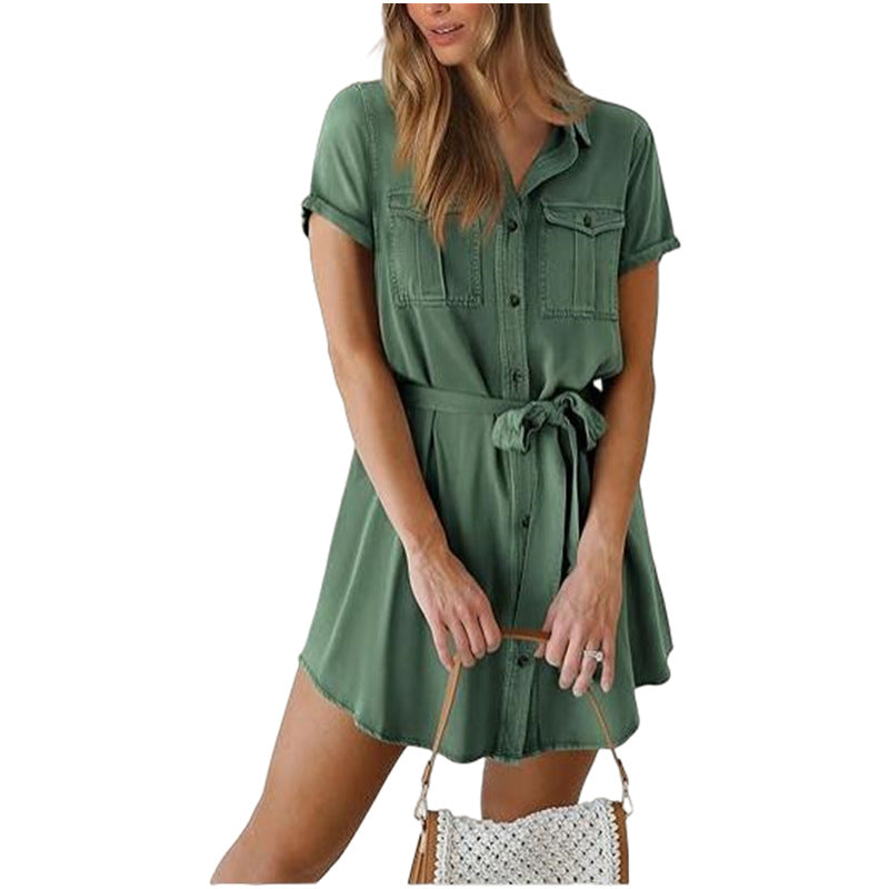 Femme blouse chemise à manches courtes robe Chic und Stil
