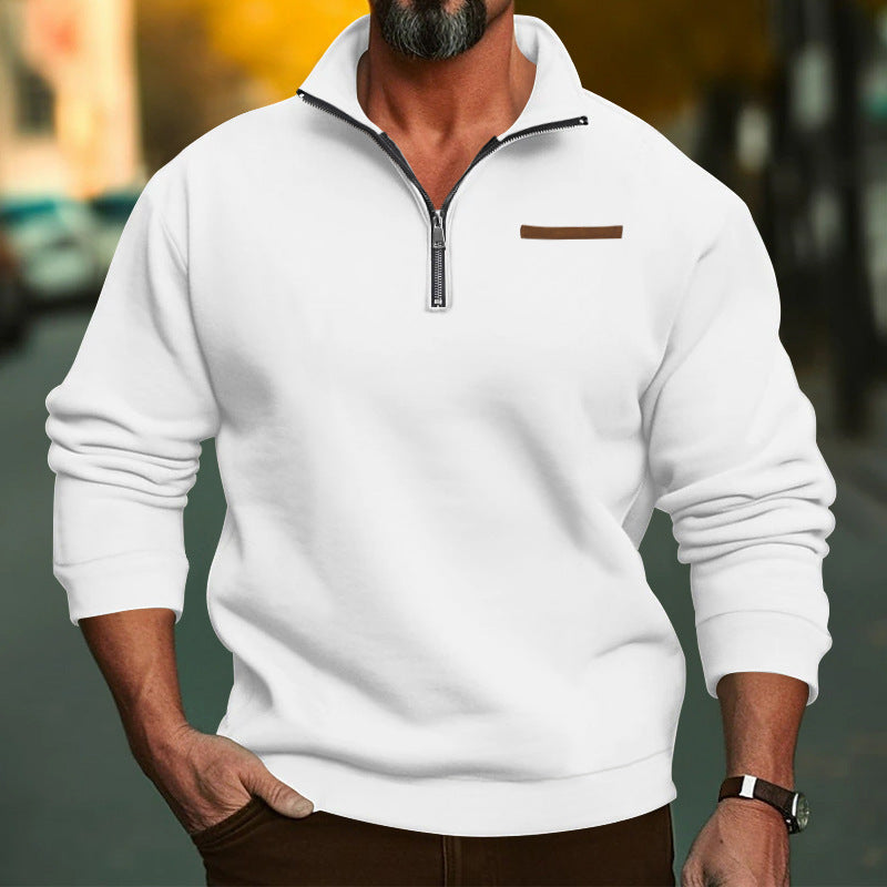 Pull sportif pour hommes avec demi-zip et tissu de haute qualité Chic und Stil