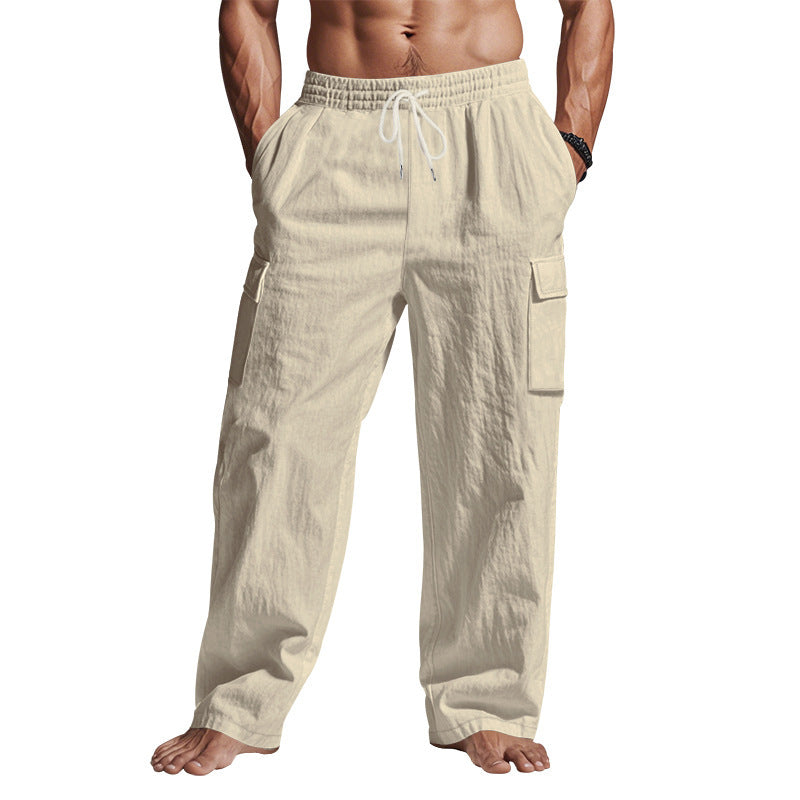 Casual cargo pants for men with elastic waistband and practical side pockets Chic and Style