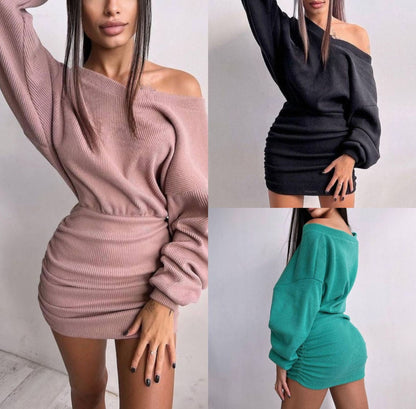 Robe mini femme avec design asymétrique et col large Chic und Stil
