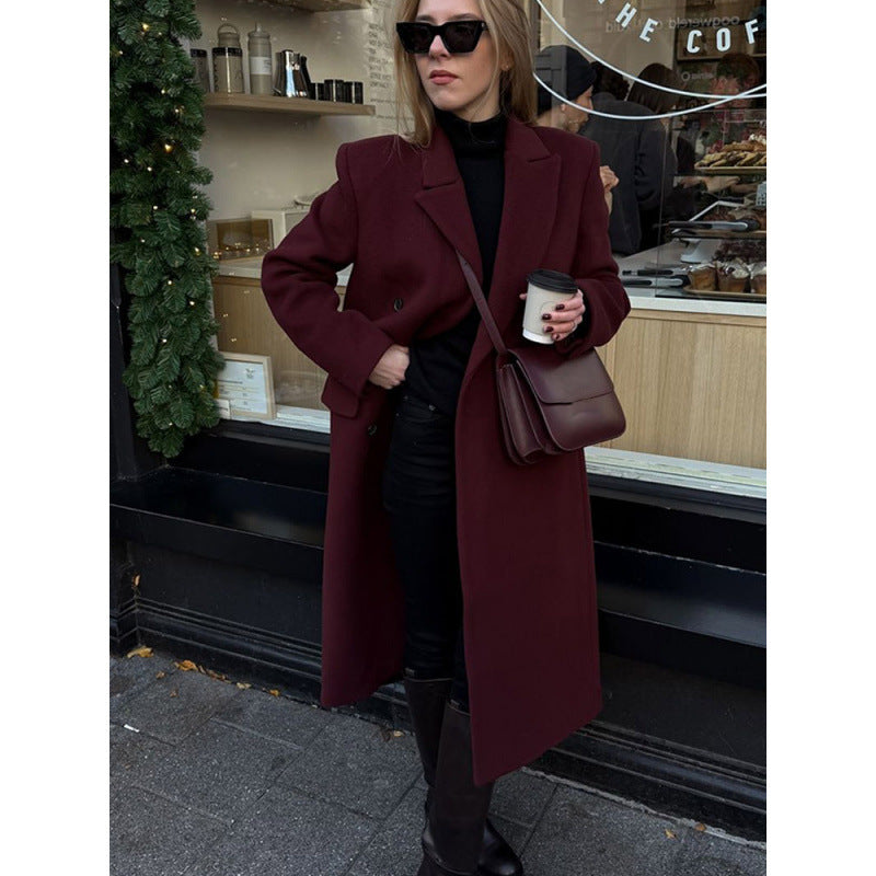 Long wool blend coat for women Chic und Stil