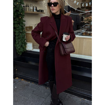 Long wool blend coat for women Chic und Stil