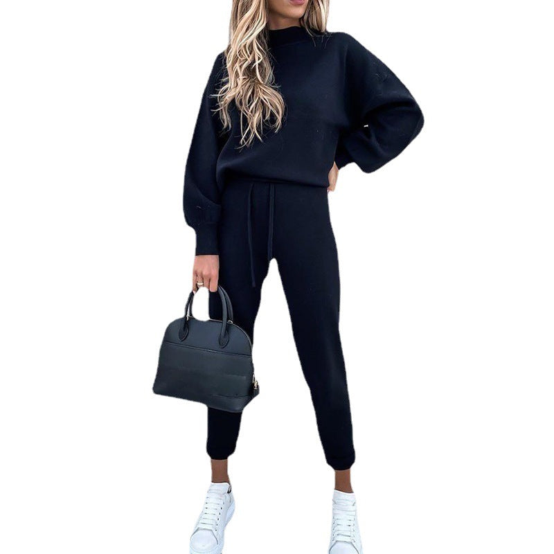 Ensemble de pull décontracté et élégant pour femmes avec col montant Chic und Stil