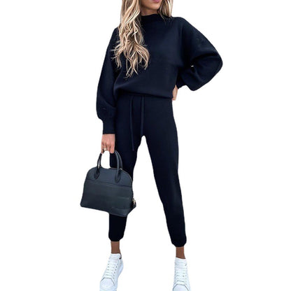 Ensemble de pull décontracté et élégant pour femmes avec col montant Chic und Stil
