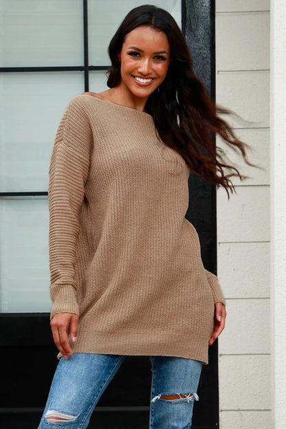 Pull en tricot surdimensionné pour femmes avec un motif texturé doux Chic und Stil
