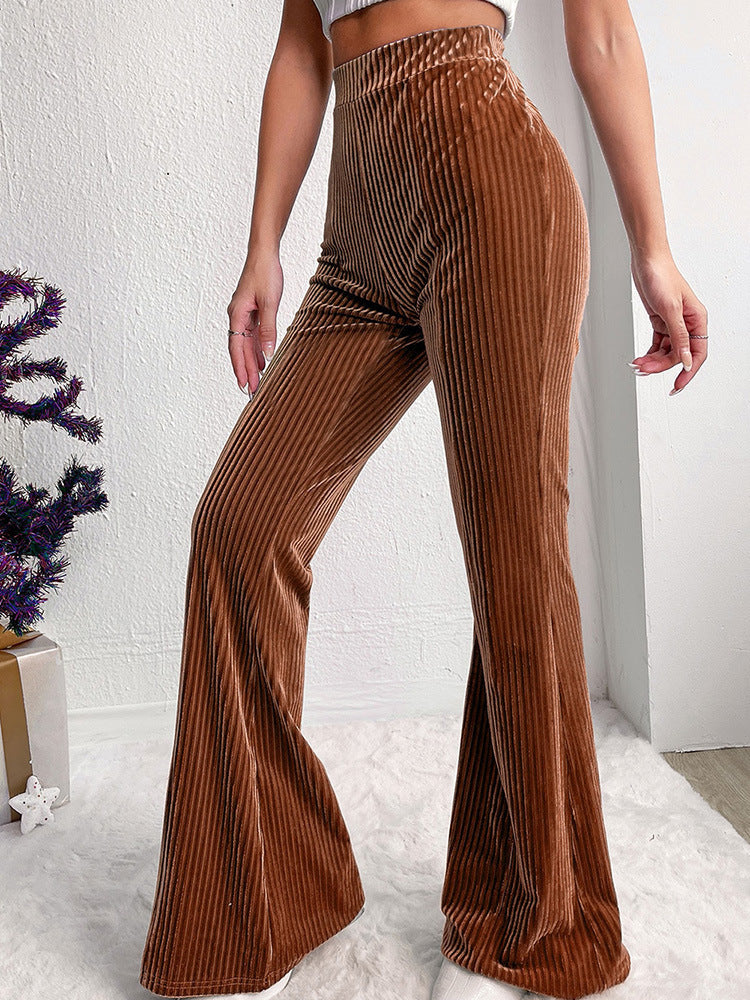 Ladies Bootcut Pants Elegant in High-Quality Velvet Chic and Style