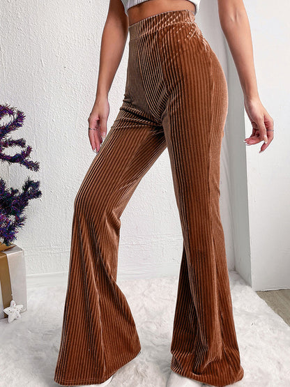 Ladies Bootcut Pants Elegant in High-Quality Velvet Chic and Style