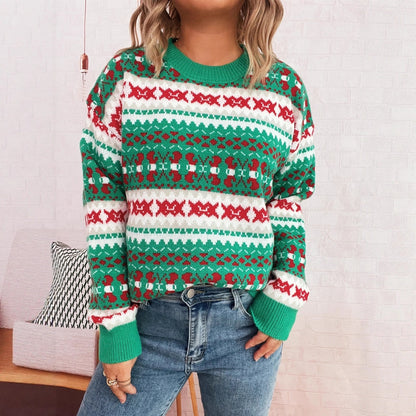 Pull en laine pour femmes avec motif festif et coupe décontractée Chic und Stil