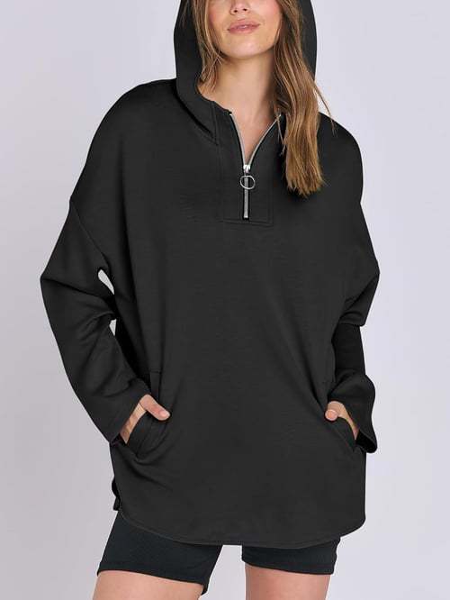Chemise à capuche pour dames avec fermeture éclair et poches Chic und Stil