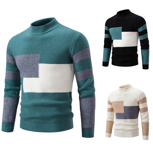 Pull homme à la mode avec design en blocs texturé Chic und Stil