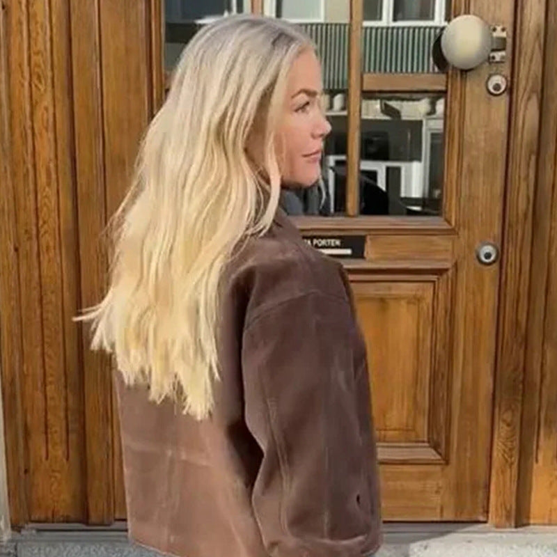 Dames Élégante et confortable veste en daim Chic und Stil